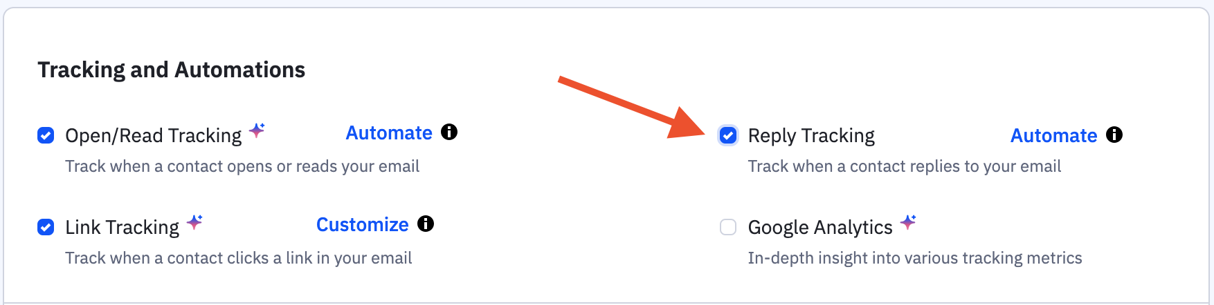 Review the email summary page